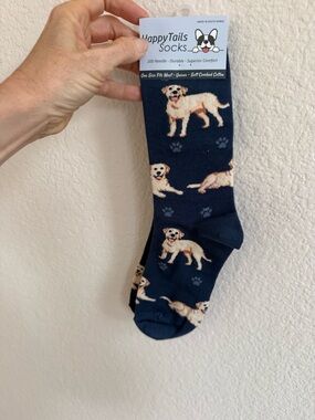 Yellow Labrador Retriever Navy Dog Socks - NEW!